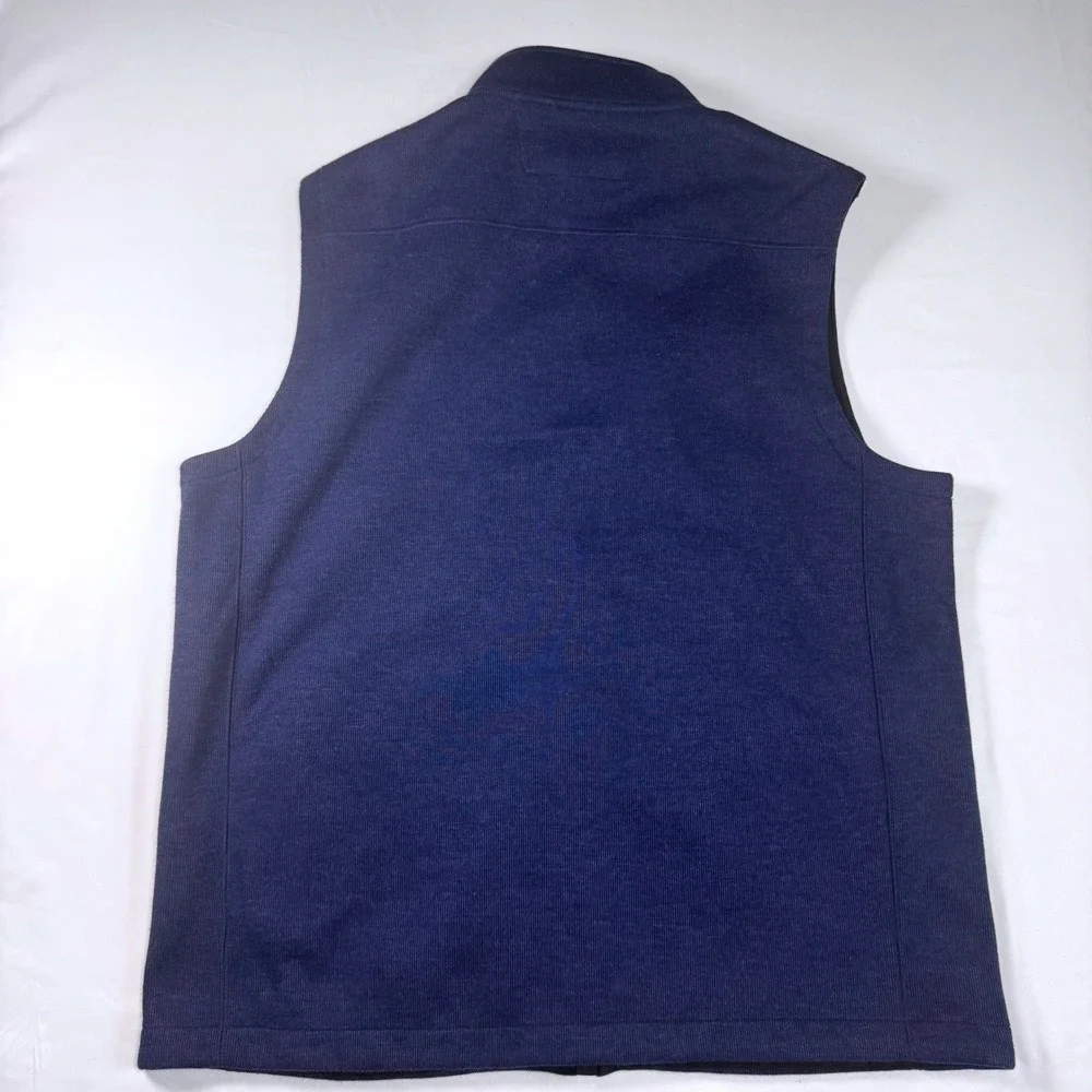 Vineyard Vines Harbor Fleece Vest Mens Large Blue Full Zip Sleeveless Jacket